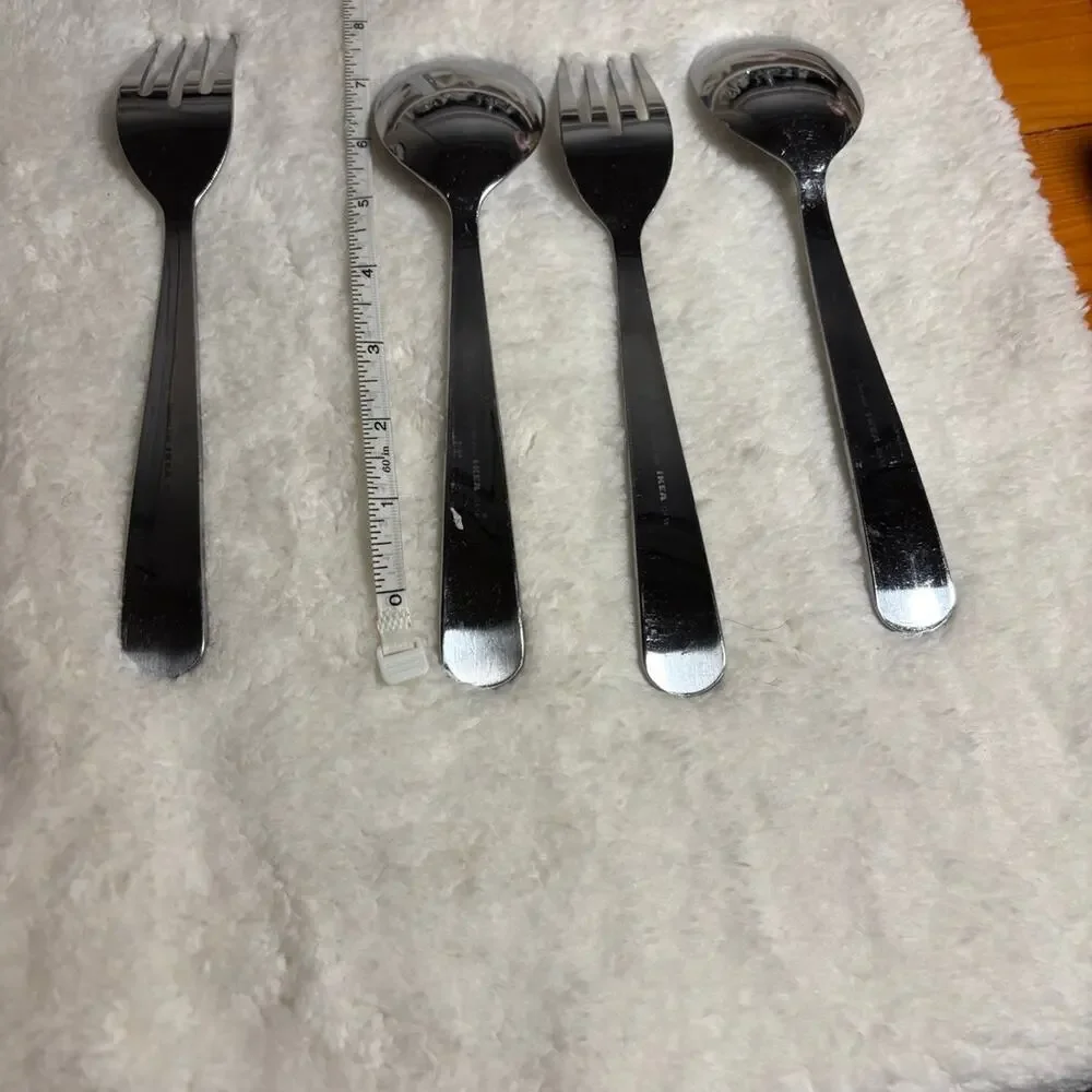 IKEA Stainless Serving Spoons‎ and Forks. Set of 4 total